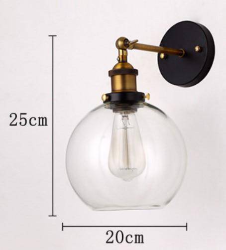 Applique murale LED vintage rustique en verre et doré