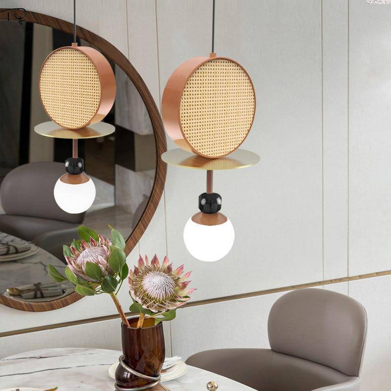 Suspension design à LED avec abat-jour disque en métal coloré