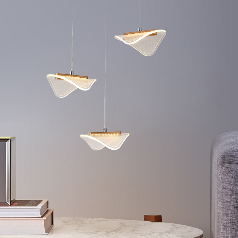 Lustre moderne LED avec abat-jour blanc et arrondi Astrid - vue 5 sur 7