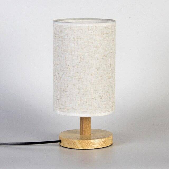 Lampe de chevet avec abat-jour en tissu cylindrique - vue 5 sur 9