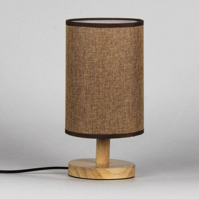 Lampe de chevet avec abat-jour en tissu cylindrique - vue 6 sur 9