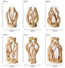 Vase design en verre avec socle en bois style Hydro
