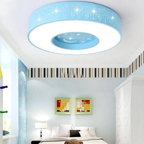 Plafonnier enfant LED rond avec étoiles et lune - vue 4 sur 4