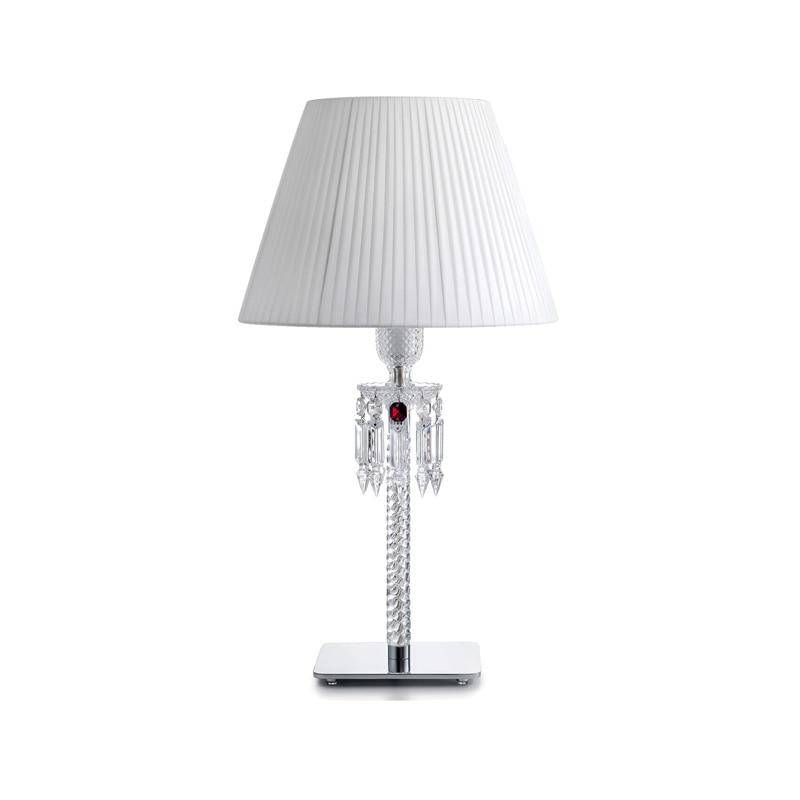 Lampe de chevet rétro LED avec abat-jour blanc et verre cristal Diamond - vue 3 sur 2
