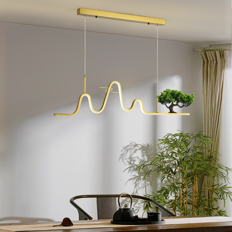 Lustre design à LED en forme de vague Lusteria - vue 3 sur 8