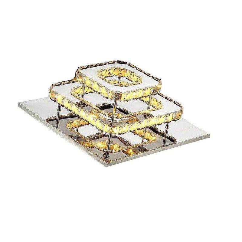 Plafonnier en cristal et miroir carré moderne