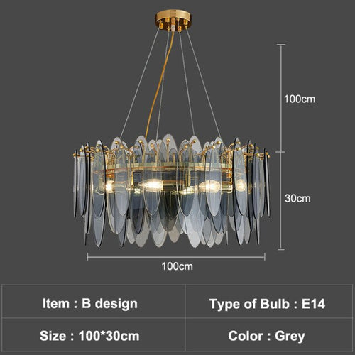Lustre moderne avec lames en verre luxury Valentina - vue 14 sur 34