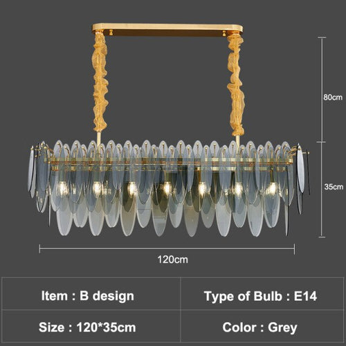 Lustre moderne avec lames en verre luxury Valentina - vue 27 sur 34