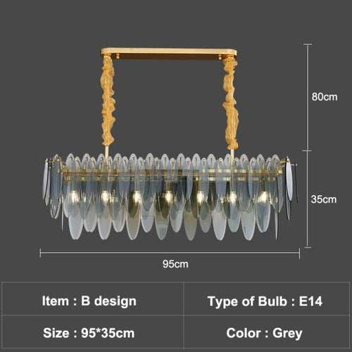 Lustre moderne avec lames en verre luxury Valentina - vue 22 sur 34