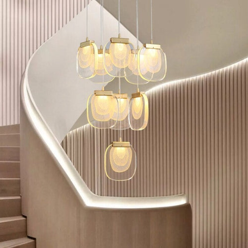 Lustre moderne avec ampoules en verre luxury Anamy - vue 4 sur 5