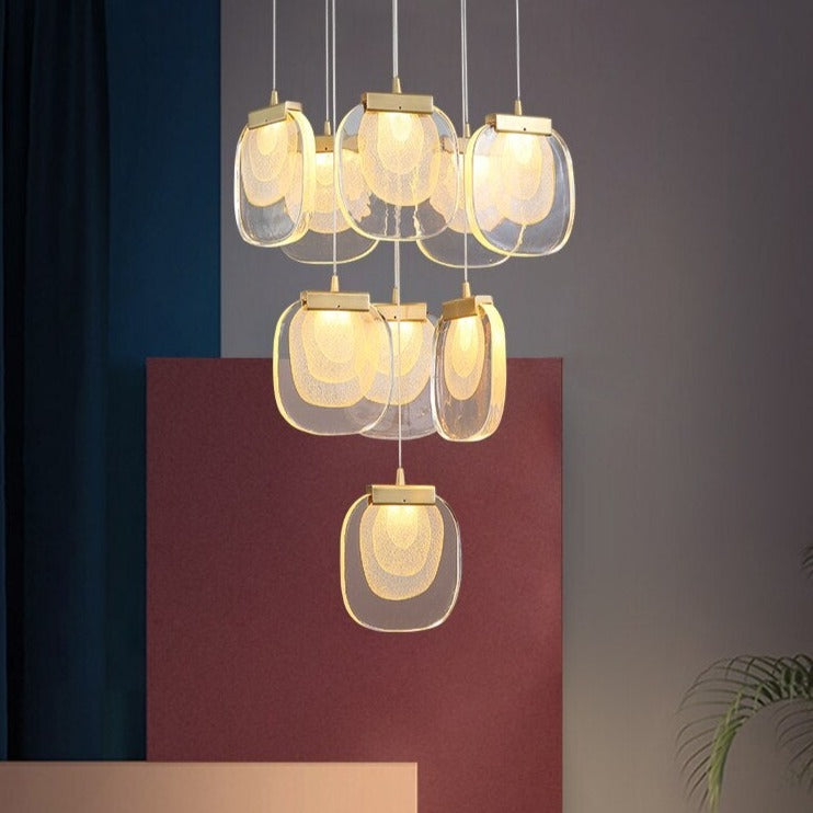 Lustre moderne avec ampoules en verre luxury Anamy - vue 5 sur 5