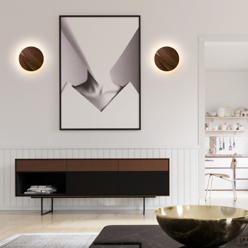 Applique murale moderne ronde en bois nordic Globe