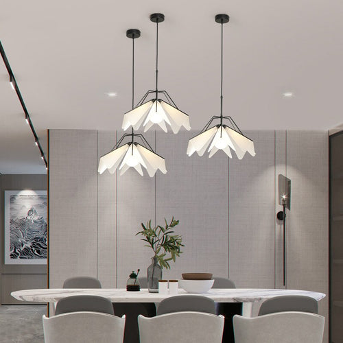 Suspension moderne LED abat-jour avec pétales triangulaires Andrea - vue 3 sur 9