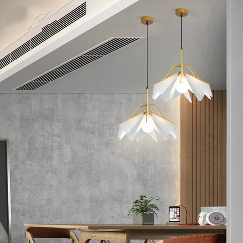 Suspension moderne LED abat-jour avec pétales triangulaires Andrea - vue 4 sur 9