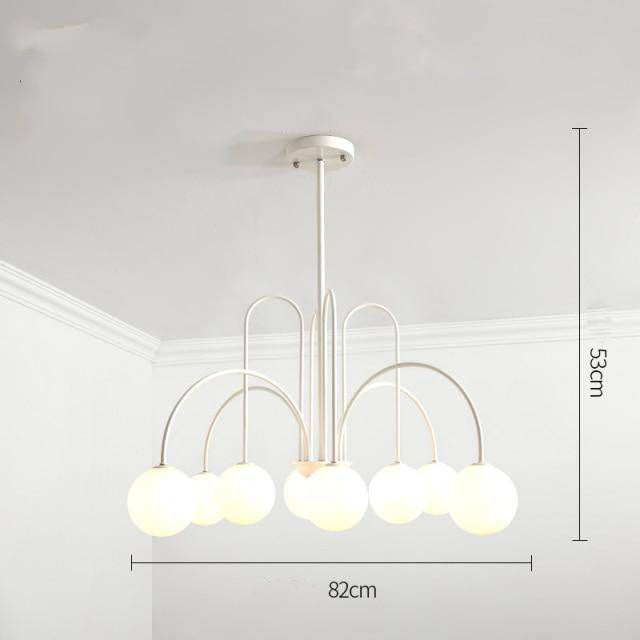 Lustre design LED à branches dorées avec boules en verre Light