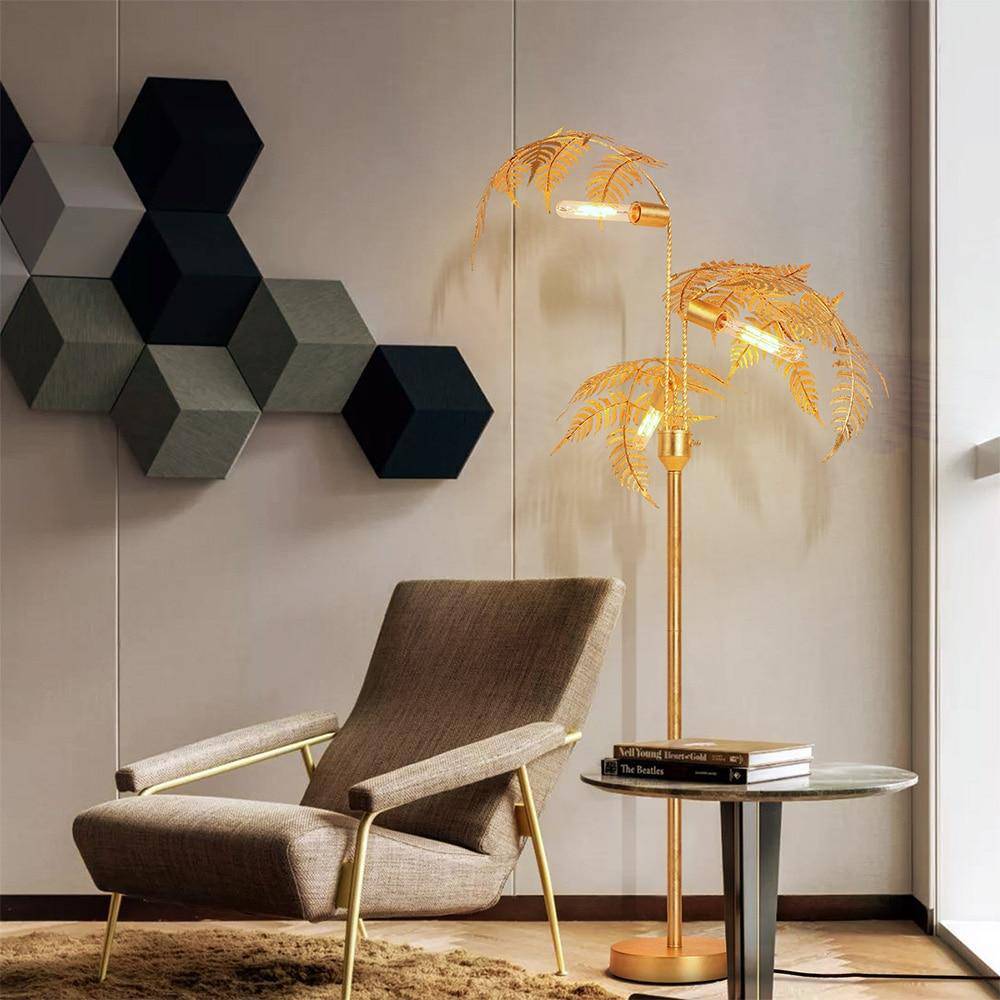 Suspension design à LED en métal imitation palmier - vue 4 sur 10
