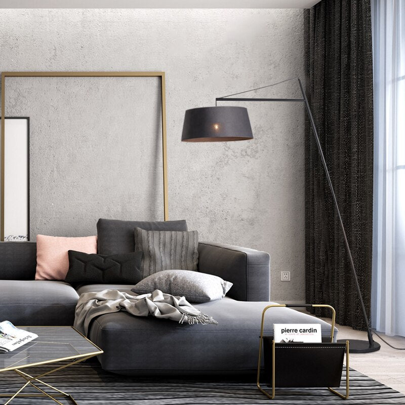 Lampadaire moderne LED avec abat-jour droit tambour Lorya - vue 7 sur 7