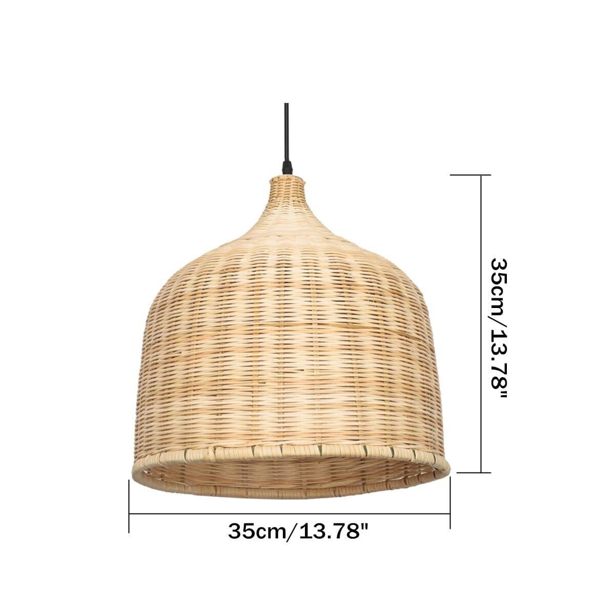 Suspension en rotin LED avec abat-jour arrondi Hang - vue 3 sur 5