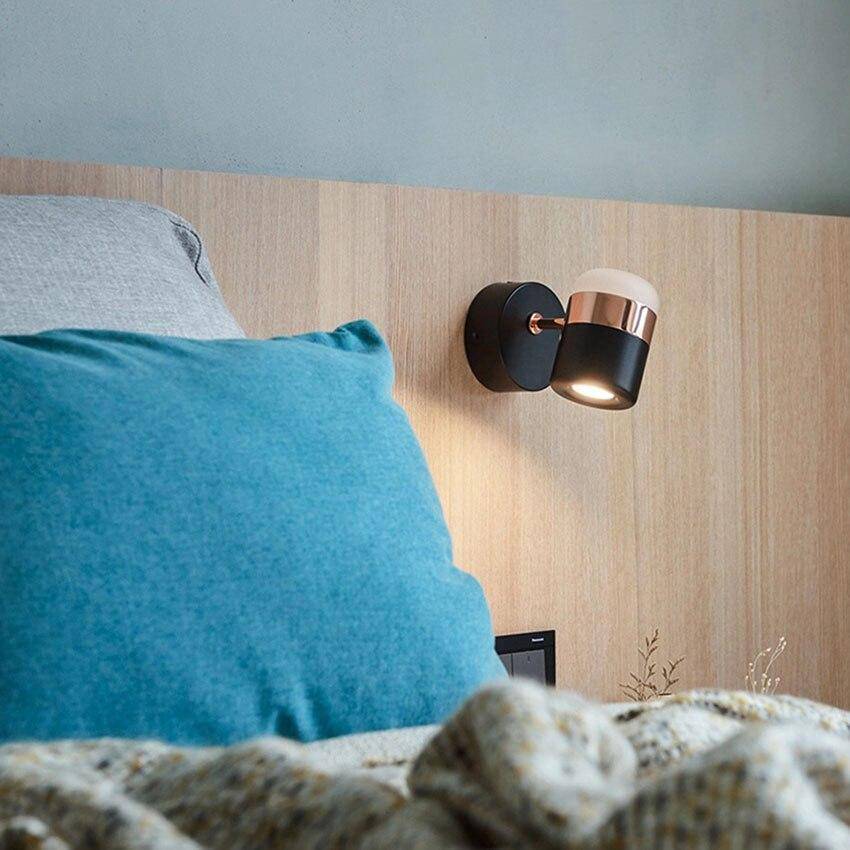 Applique murale moderne LED aux formes arrondies et bande cuivrée - vue 4 sur 6