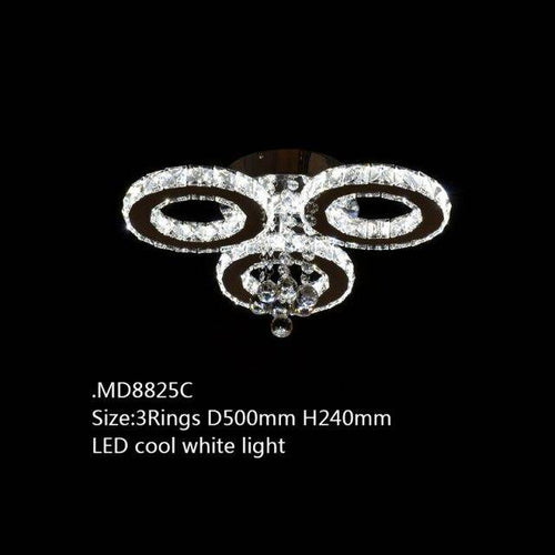 Lustre en cristal de verre à LED Luxe