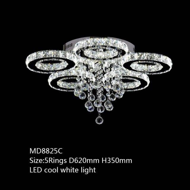 Lustre en cristal de verre à LED Luxe - vue 7 sur 11