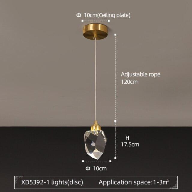 Suspension simple moderne LED en cristal Tyana - vue 5 sur 5