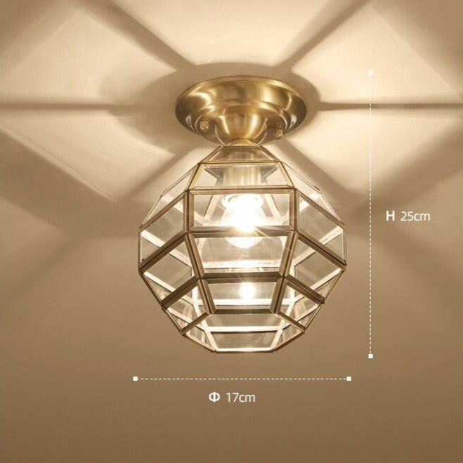 Plafonnier moderne en cuivre et verre Loxia - vue 7 sur 7