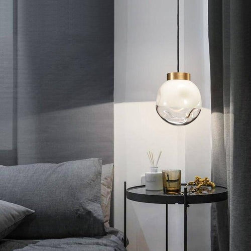 Suspension design à LED en verre et métal doré Hang - vue 2 sur 4