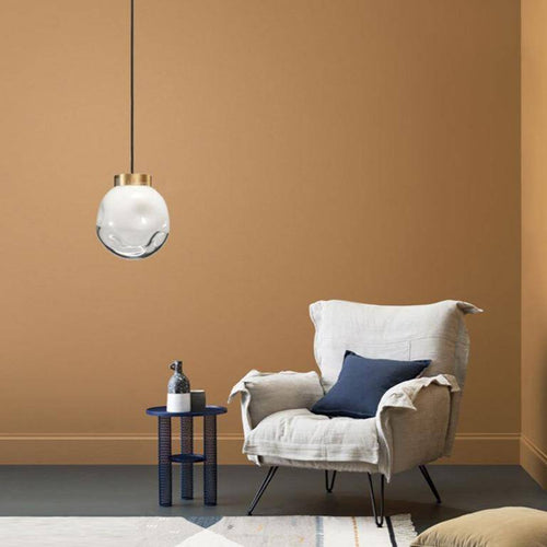 Suspension design à LED en verre et métal doré Hang - vue 4 sur 4