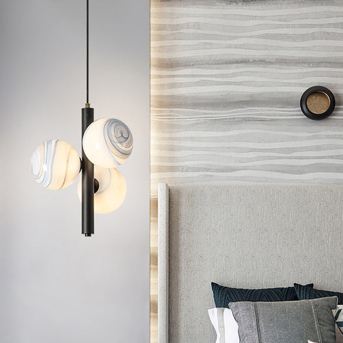 Suspension moderne LED avec 3 globes en verre Lluna - vue 8 sur 14