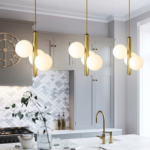 Suspension moderne LED avec 3 globes en verre Lluna - vue 3 sur 14
