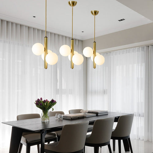 Suspension moderne LED avec 3 globes en verre Lluna - vue 4 sur 14