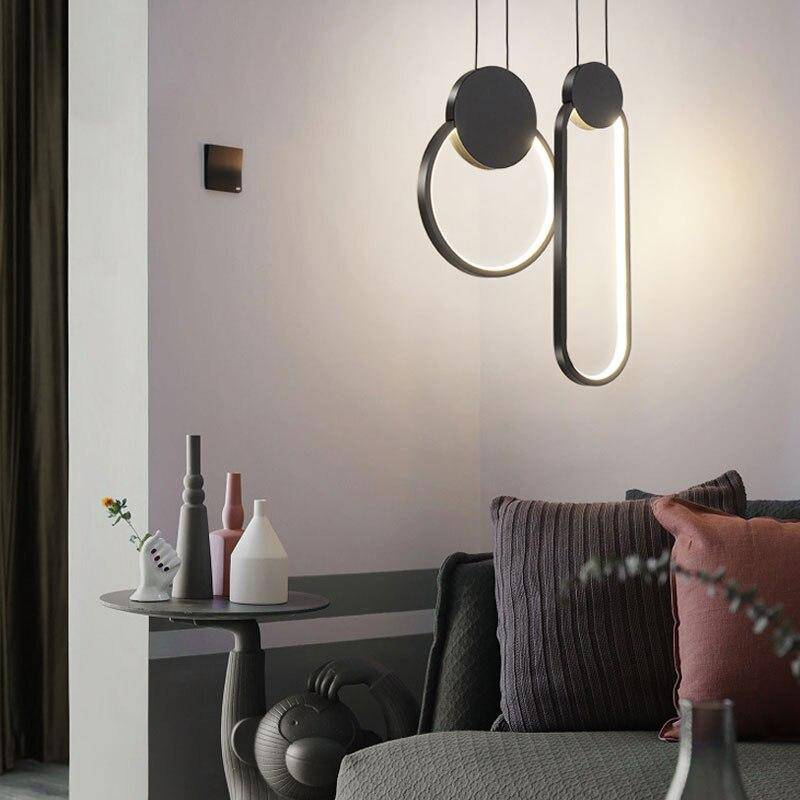 Suspension design LED aux formes géométriques en métal Luxury - vue 3 sur 8