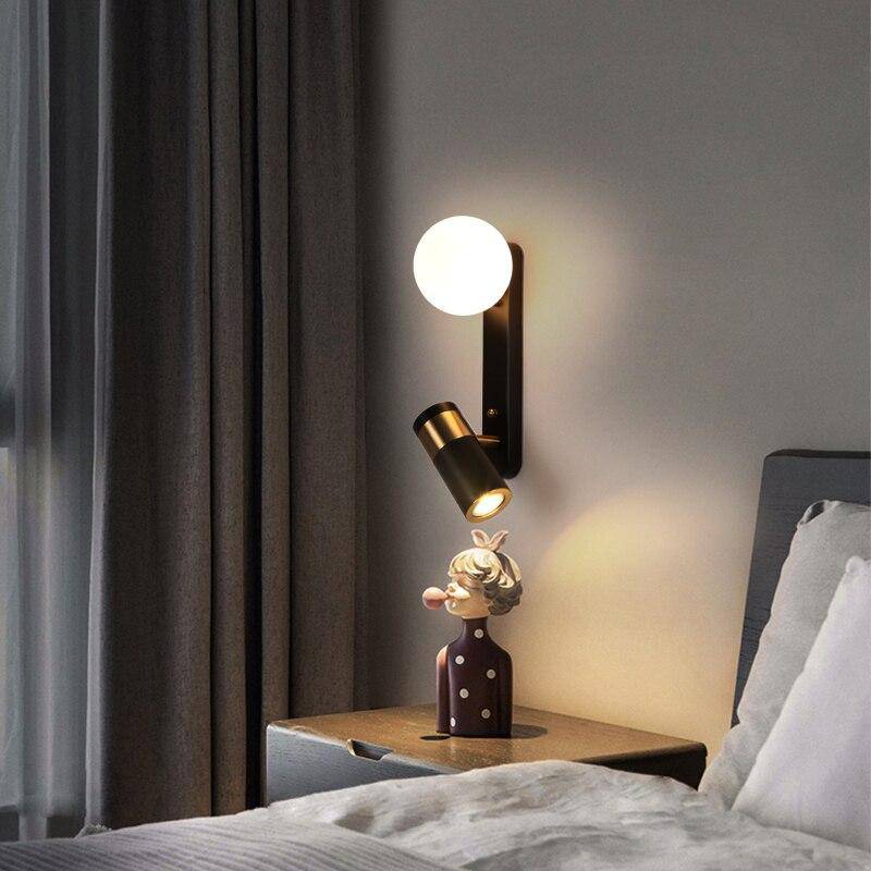 Applique murale design à LED noire et dorée avec boule en verre Light - vue 2 sur 6