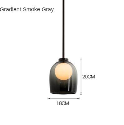 Suspension design à LED avec abat-jour arrondi en verre fumé Shadow - vue 8 sur 8