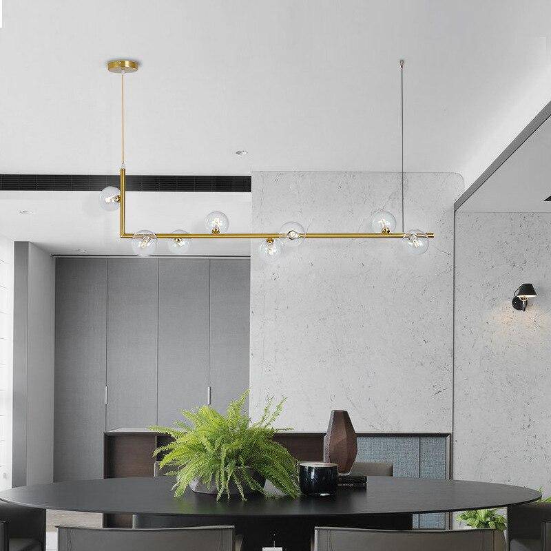 Suspension design LED allongée en métal Kitchen - vue 2 sur 10