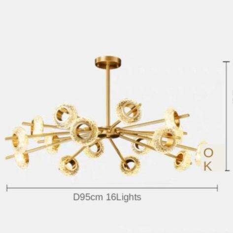 Lustre design à LED avec plusieurs cercles dorés Loft - vue 8 sur 7
