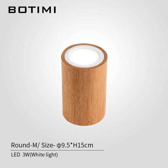 Spot moderne à LED cube en bois style Loft - vue 6 sur 15