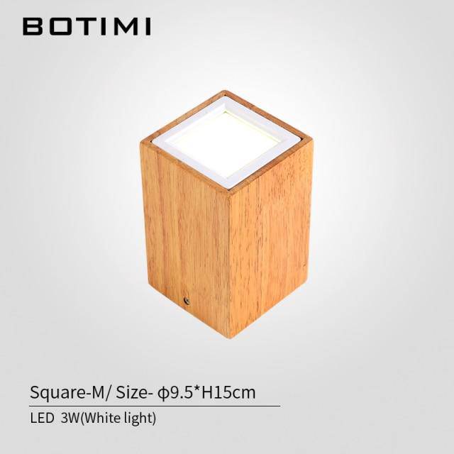 Spot moderne à LED cube en bois style Loft - vue 13 sur 15