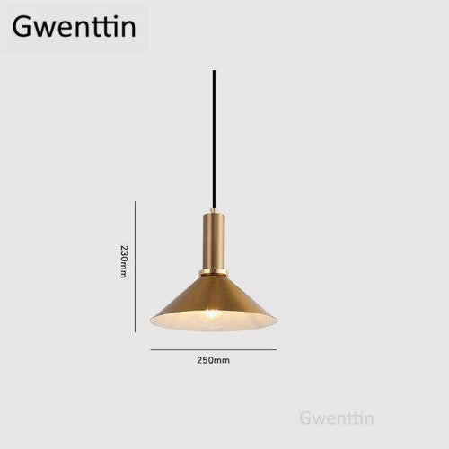 Suspension design à LED dorée style Loft - vue 7 sur 9