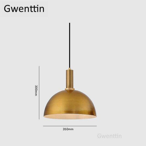 Suspension design à LED dorée style Loft - vue 9 sur 9