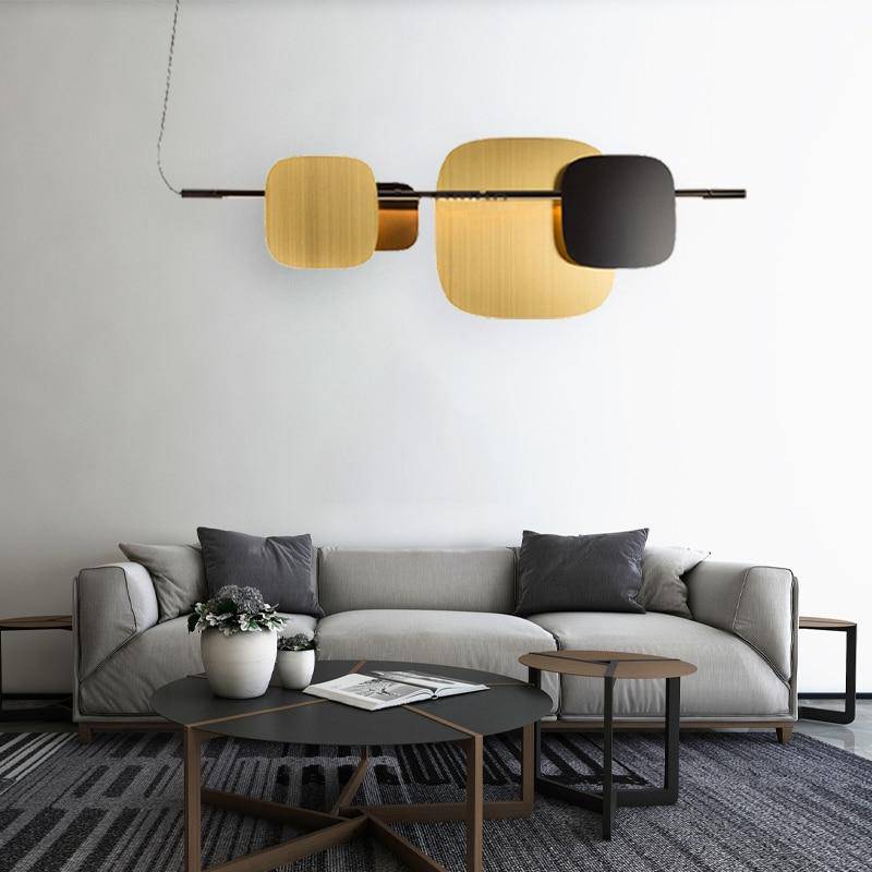 Applique murale design à LED avec plusieurs carrés arrondi en métal Loft