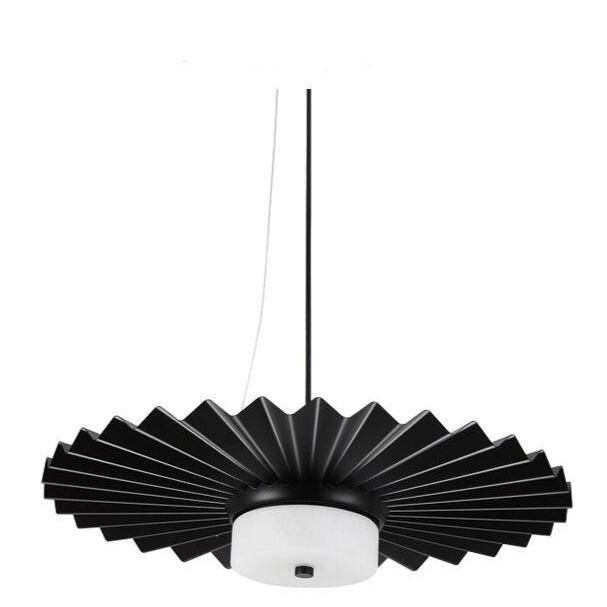 Suspension design à LED en métal plissé noir Loft - vue 5 sur 4