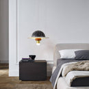 Suspension design à LED en marbre noir et blanc et métal doré