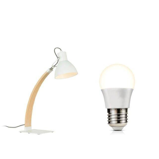 Lampe à poser design LED en bois avec abat-jour en métal Loft - vue 6 sur 6