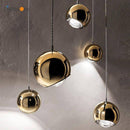 Suspension design à LED boule en métal Lasha
