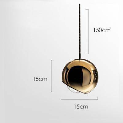 Suspension design à LED boule en métal Lasha - vue 9 sur 9