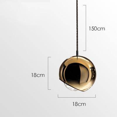 Suspension design à LED boule en métal Lasha - vue 9 sur 9