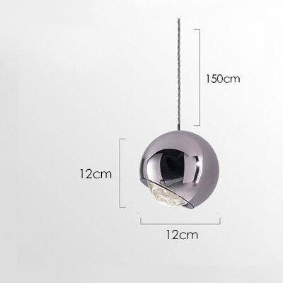 Suspension design à LED boule en métal Lasha