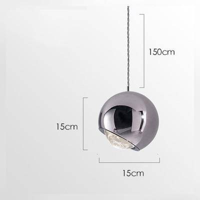 Suspension design à LED boule en métal Lasha - vue 7 sur 9
